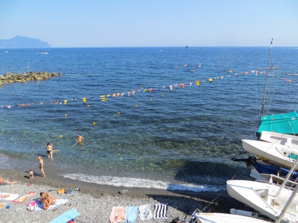 One of the many beautiful beaches along Genova's coast.
