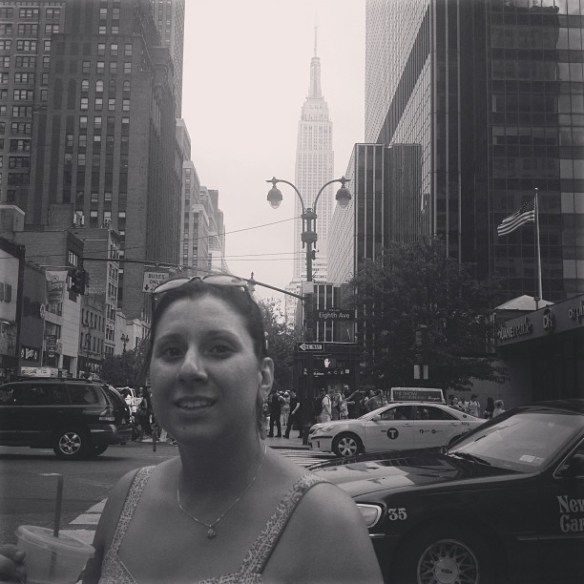 Back in my city with my Starbucks Iced Coffee and the Empire State Building in the background