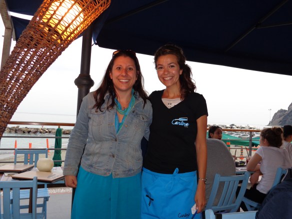 With fellow Waldwick Girl, Christine at Cantina di Miky in Monterosso