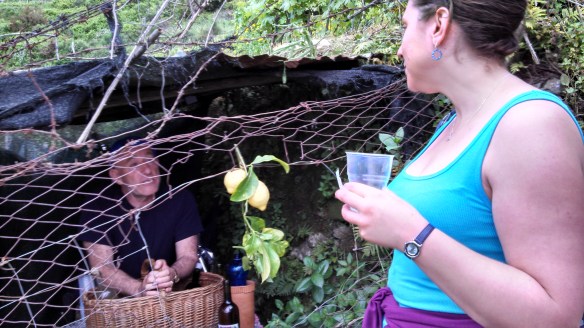 Jen snapped this photo of me talking at the stand