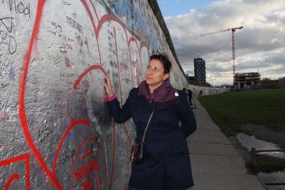 touching the Berlin Wall for the first time